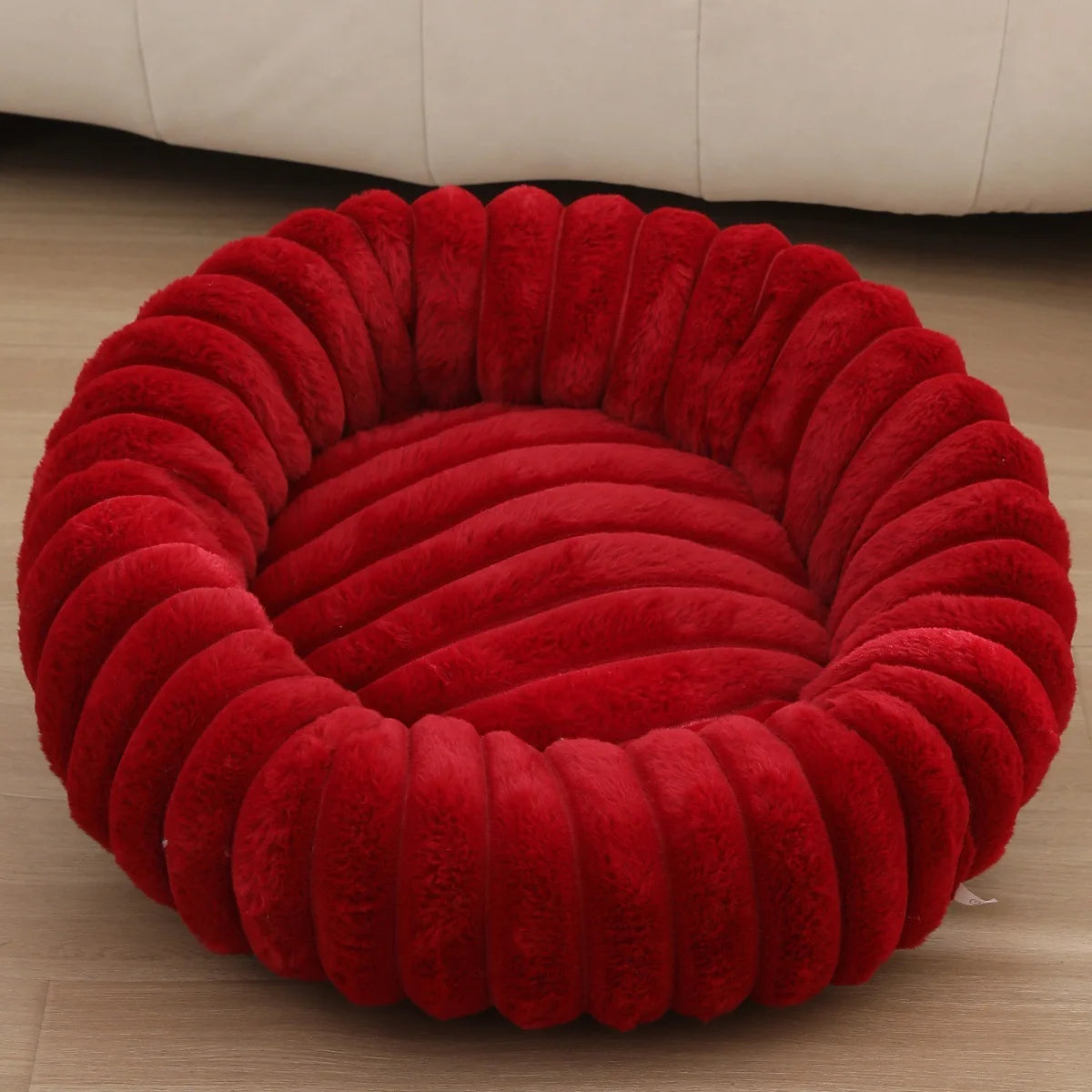 Ronde Pluizen Huisdiermatras  – Warm Wasbaar Bed voor Kat/Hond