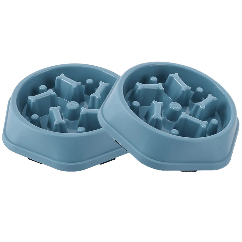 Slow Feeder Hondenbak – Anti-Schrok, BPA-vrij Plastic, Ø20cm Blauw