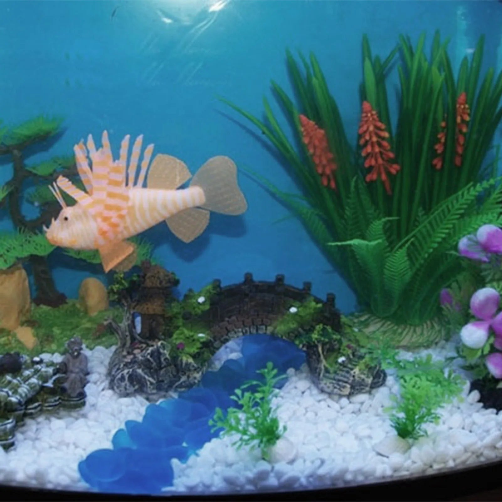 Hars aquarium brug ornament