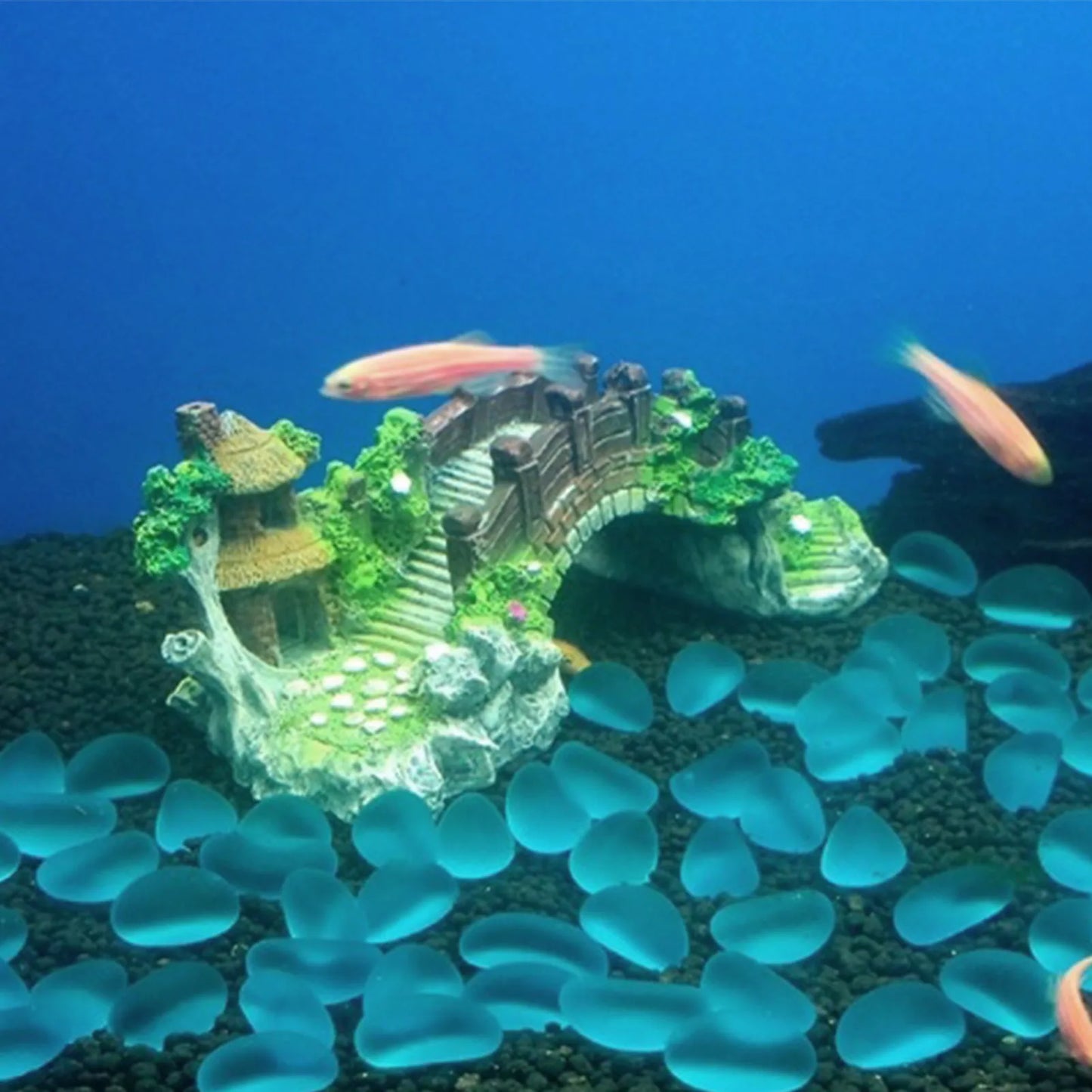 Hars aquarium brug ornament