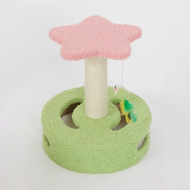 KlimPaws BloomNest Krabpaal met Springplatform en Bloemvormig Kattennest