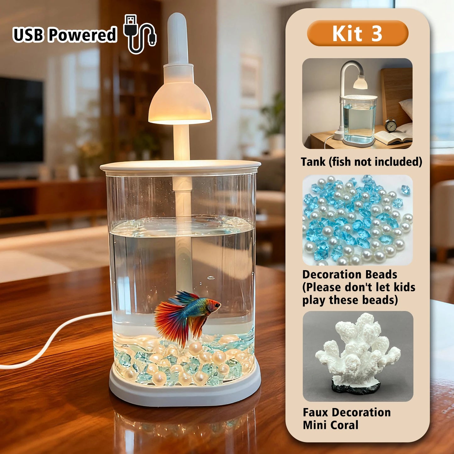 Starter Kit AquaGlow Mini – Compact Aquarium met LED-verlichting