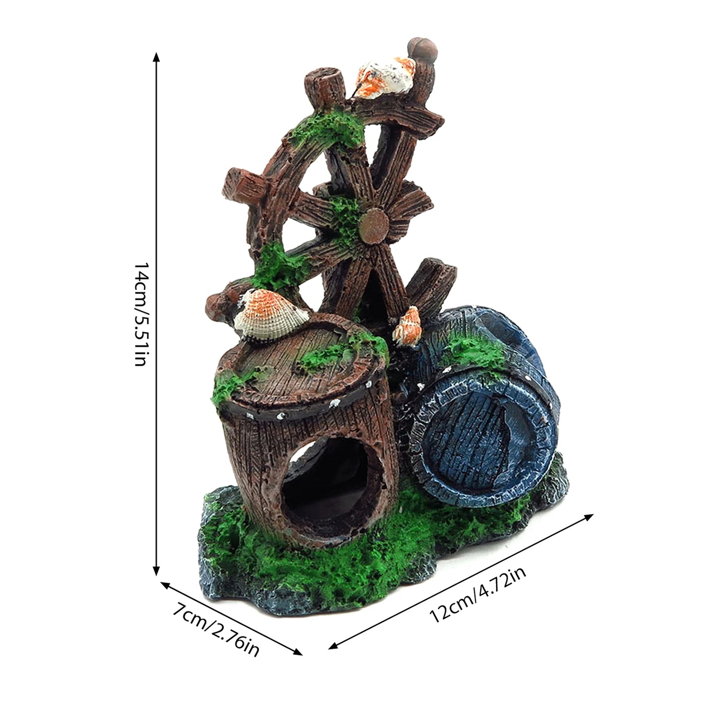 Hars aquarium brug ornament