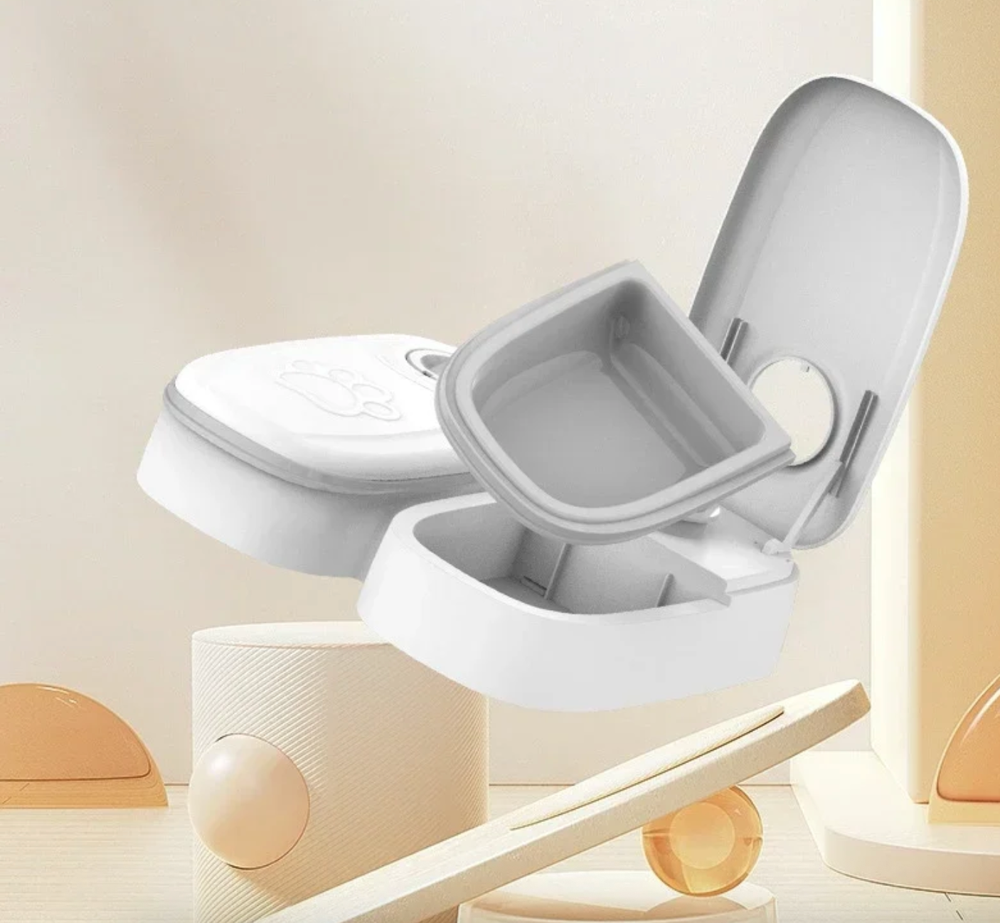 Automatische voerbak huisdier 700ml – voor droog en natvoer, met timer