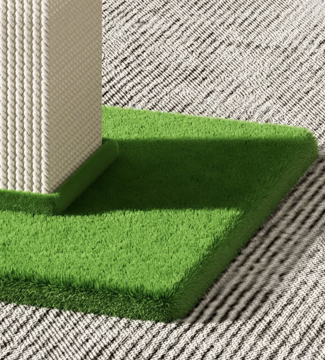 Krabpaal Kat 80cm Hoog – Sisal met Speelbal, 40x40cm Basis, Meerkleurig