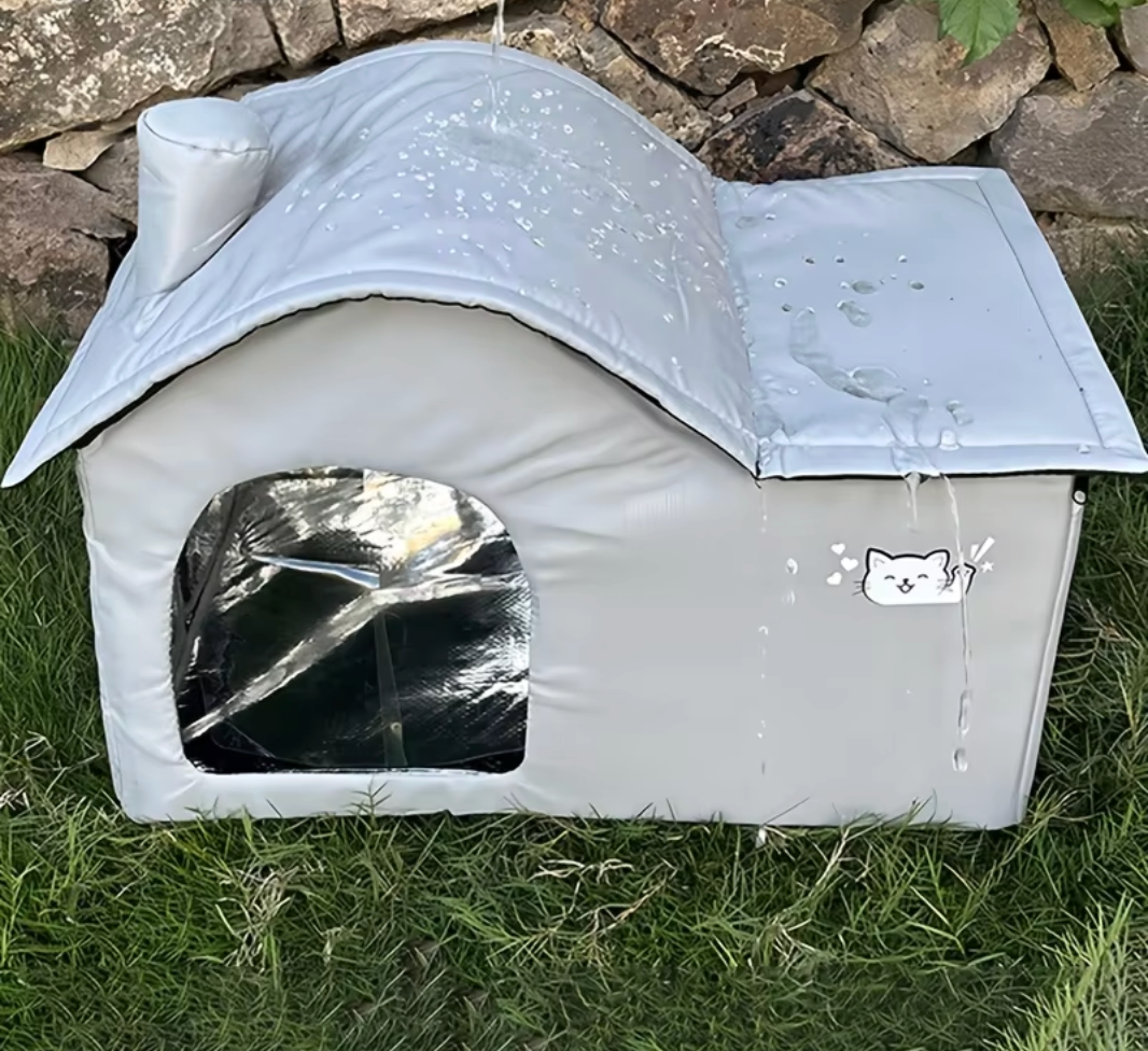 ThermaKool Opvouwbaar Isolerend Kattenhuis – 2-in-1 Verkoelend & Verwarmend met Ijspacks & Keerbaar Matras