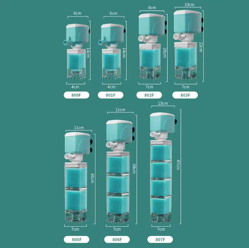 Aquariumfilter - stil sponsfilter met zuurstofpomp – ABS