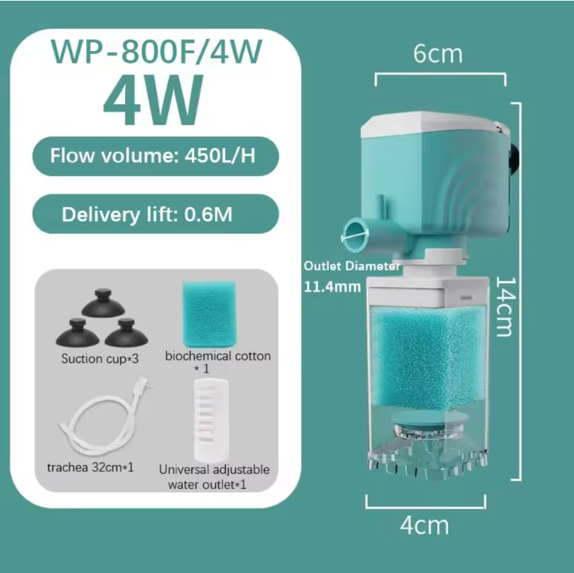 Aquariumfilter - stil sponsfilter met zuurstofpomp – ABS