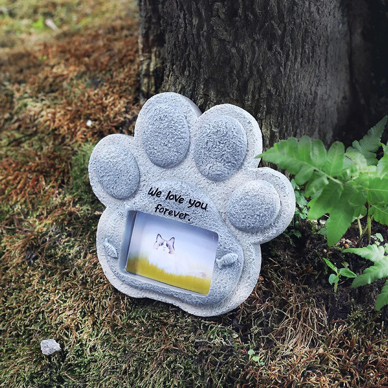 EternalPaw – Creatieve Resin Huisdier Gedenksteen met Fotohouder