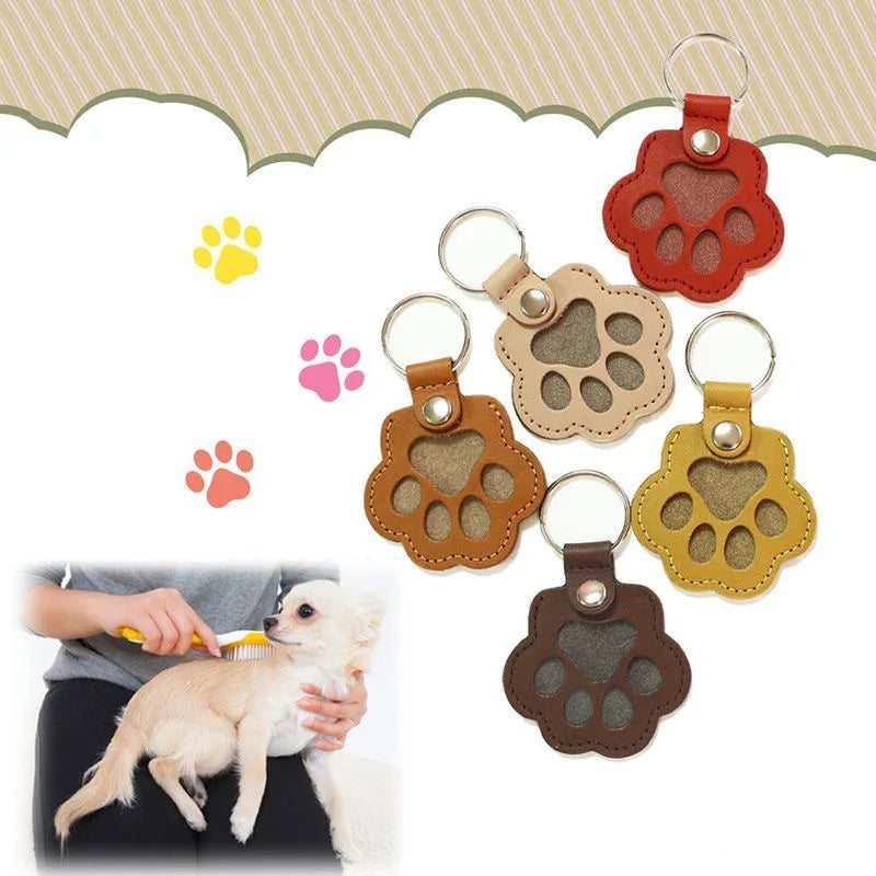 MemoryPaw – Leren Herdenkings Sleutelhanger met Haarlok Houder