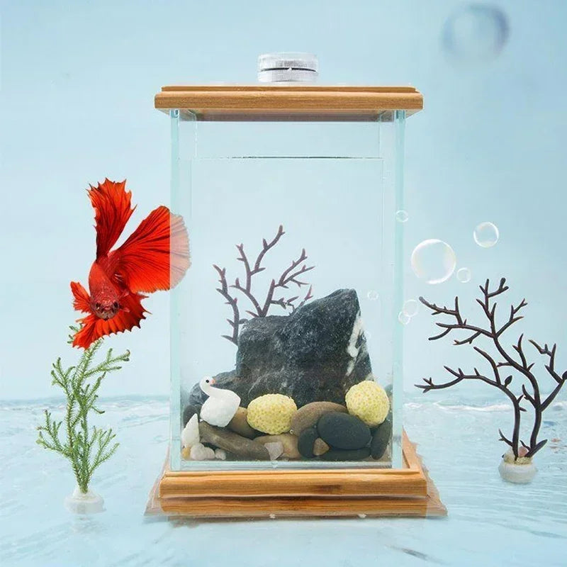 AquaGlow LED Cilindrisch Mini Aquarium