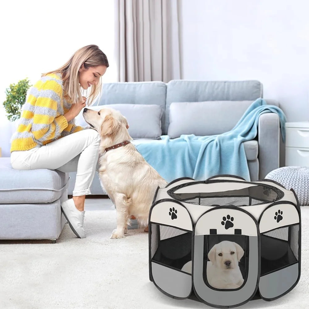 PETSFERA – Opvouwbare Achtzijdige Dierenkooi & Tent
