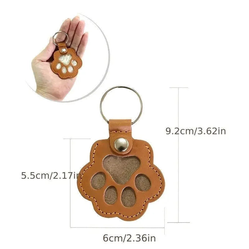 MemoryPaw – Leren Herdenkings Sleutelhanger met Haarlok Houder