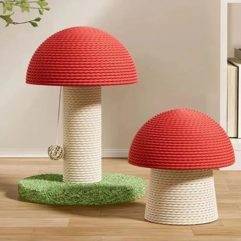 Krabpaal Kat Sisal – Rood Paddenstoel Design, Hout & Touw