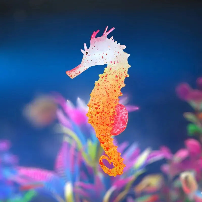 AquaGlow Luminiser ZeePaardje – Lichtgevend Aquarium Ornament van Siliconen met Zuignap