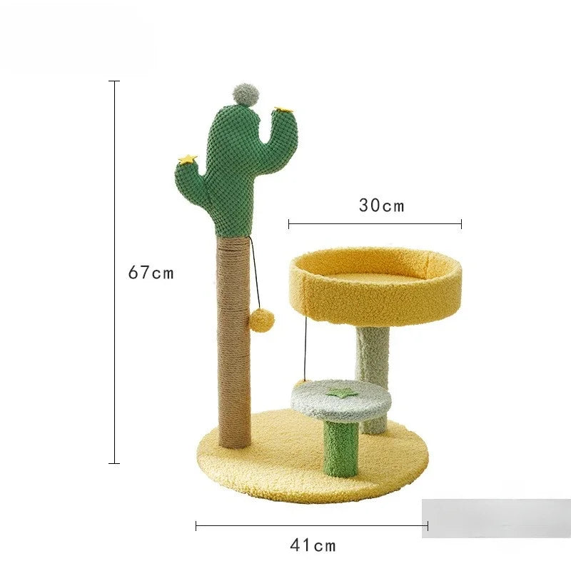 Kattenklimpaal Cactusvorm – Sisal & Pluche, Groen Design