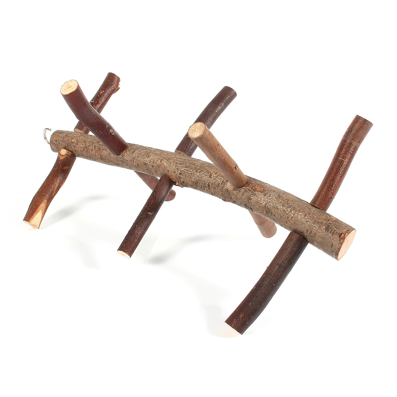 Papegaaienzitstok hout – natuurlijk vogelzitje met takken