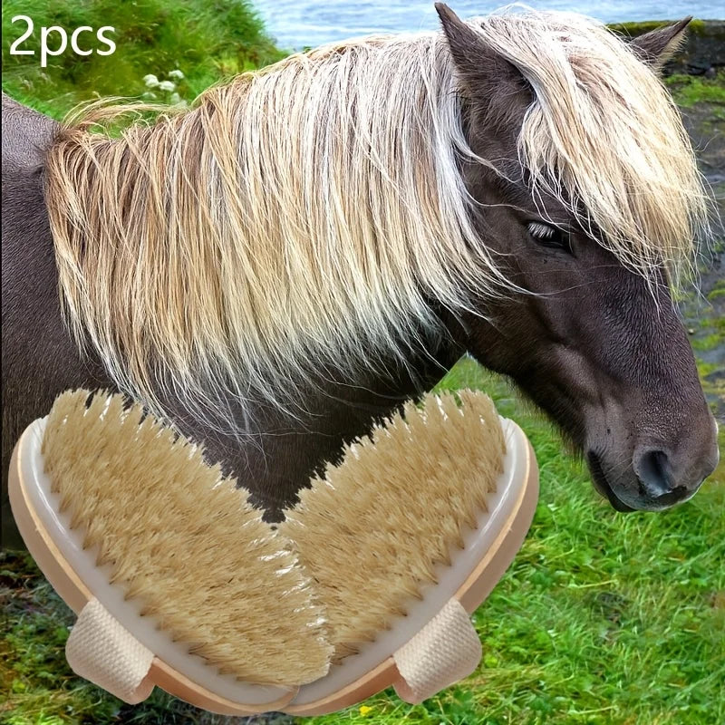 PureMane Care – Natuurlijke Paardenhaar Ontklit- & Reinigingsborstel (1/2-delig)