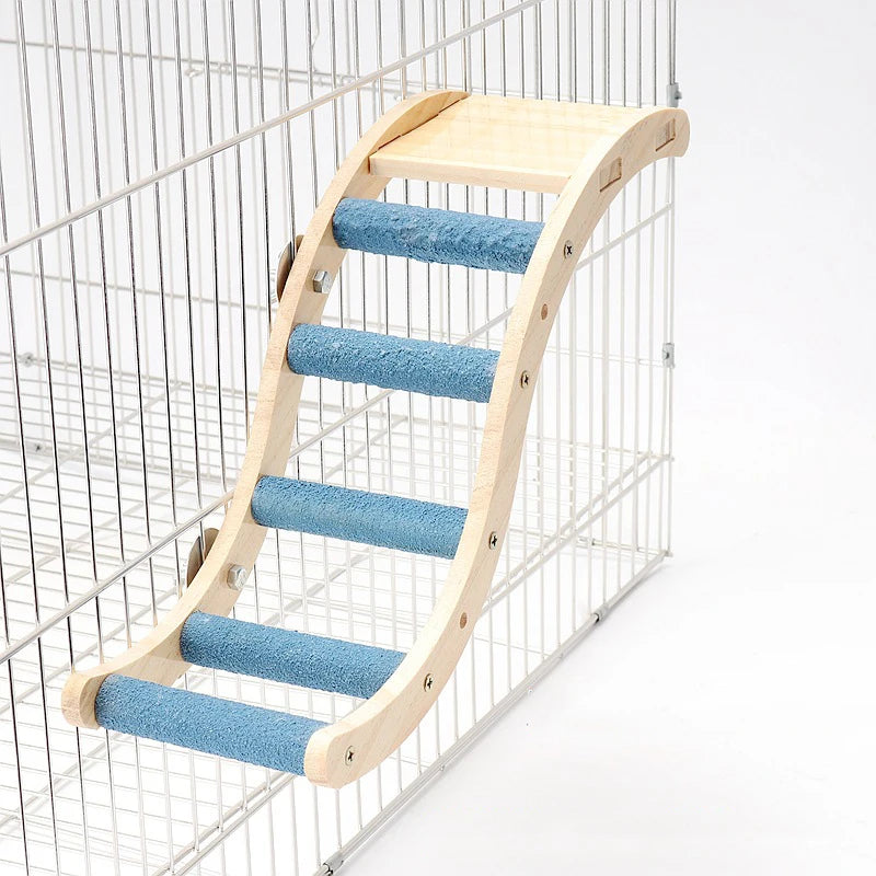 Vogel klimladder hout – kauwbaar papegaaienspeelgoed voor in kooi