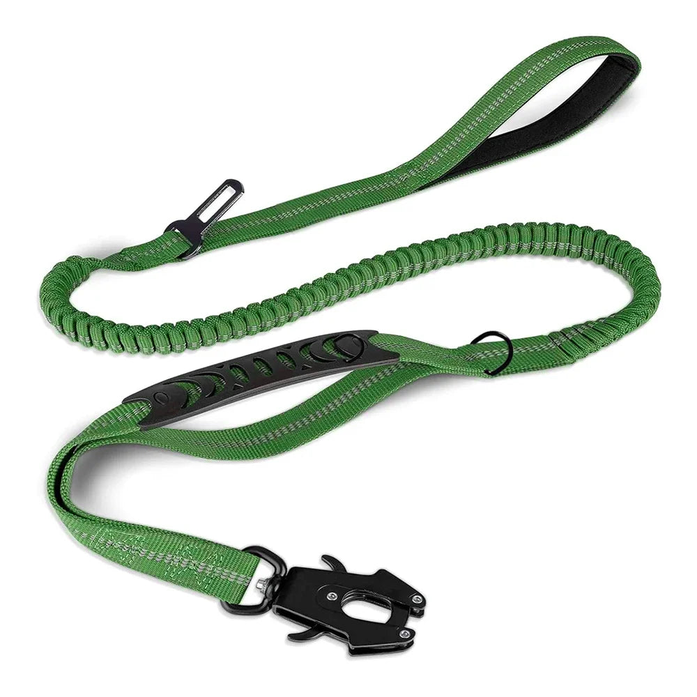 TACTIGRIP Reflecterende Schokabsorberende Hondenriem met Autogordel – Voor Krachtige en Actieve Honden