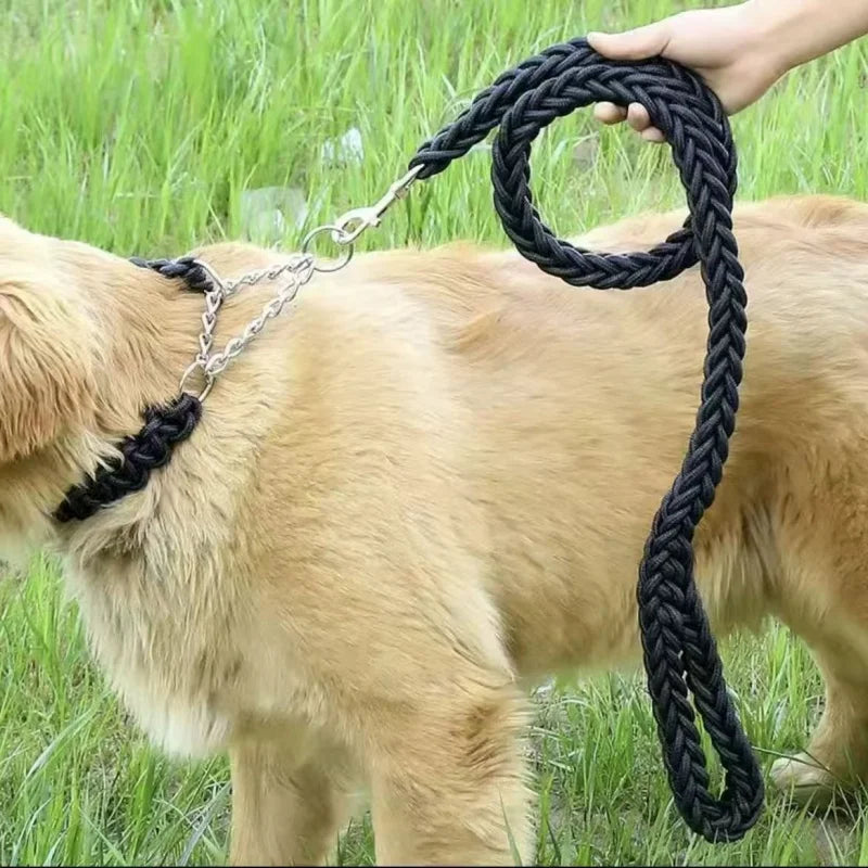 Sterke Nylon Hondenriem 115cm – Gevlochten voor Grote Honden