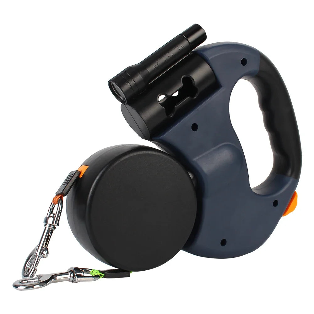 DuoWalk 3M Automatische Hondenriem met Zaklamp & Poepzakhouder