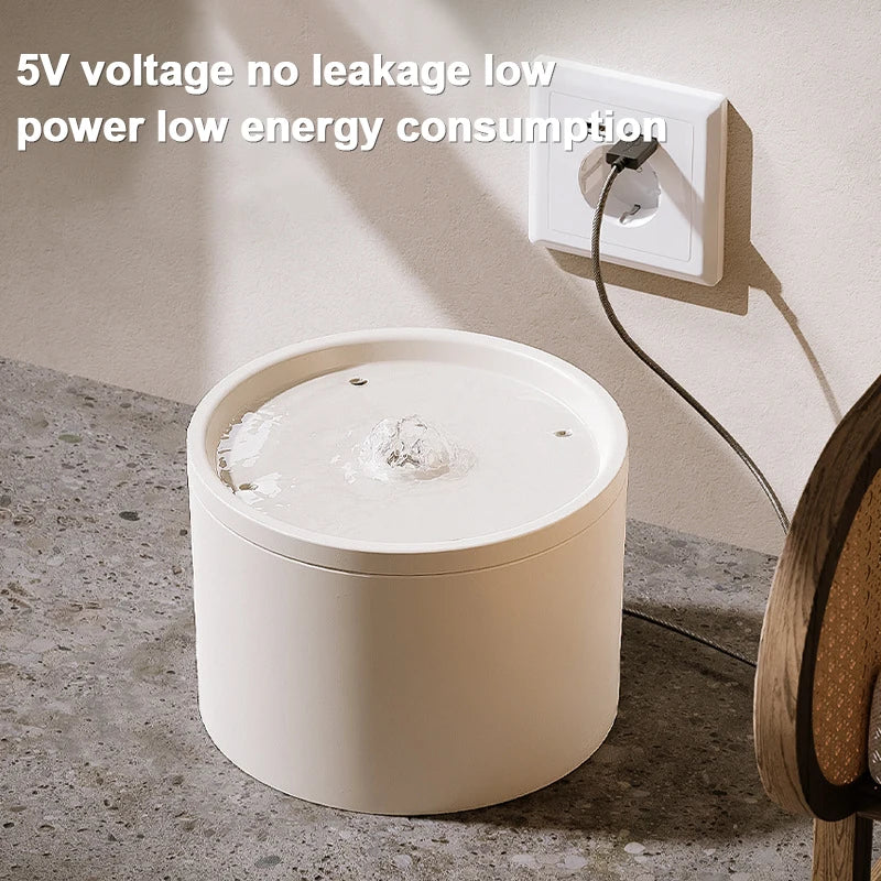 Keramische Drinkfontein 1.5L – Stil, USB, Met Koolstoffilter, Wit