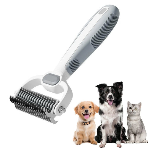 FurEase DuoCare Pro – Dubbelzijdige Ontklit- & Deshedding Borstel voor Honden en Katten