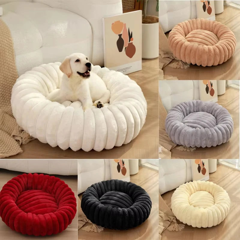 Ronde Pluizen Huisdiermatras  – Warm Wasbaar Bed voor Kat/Hond