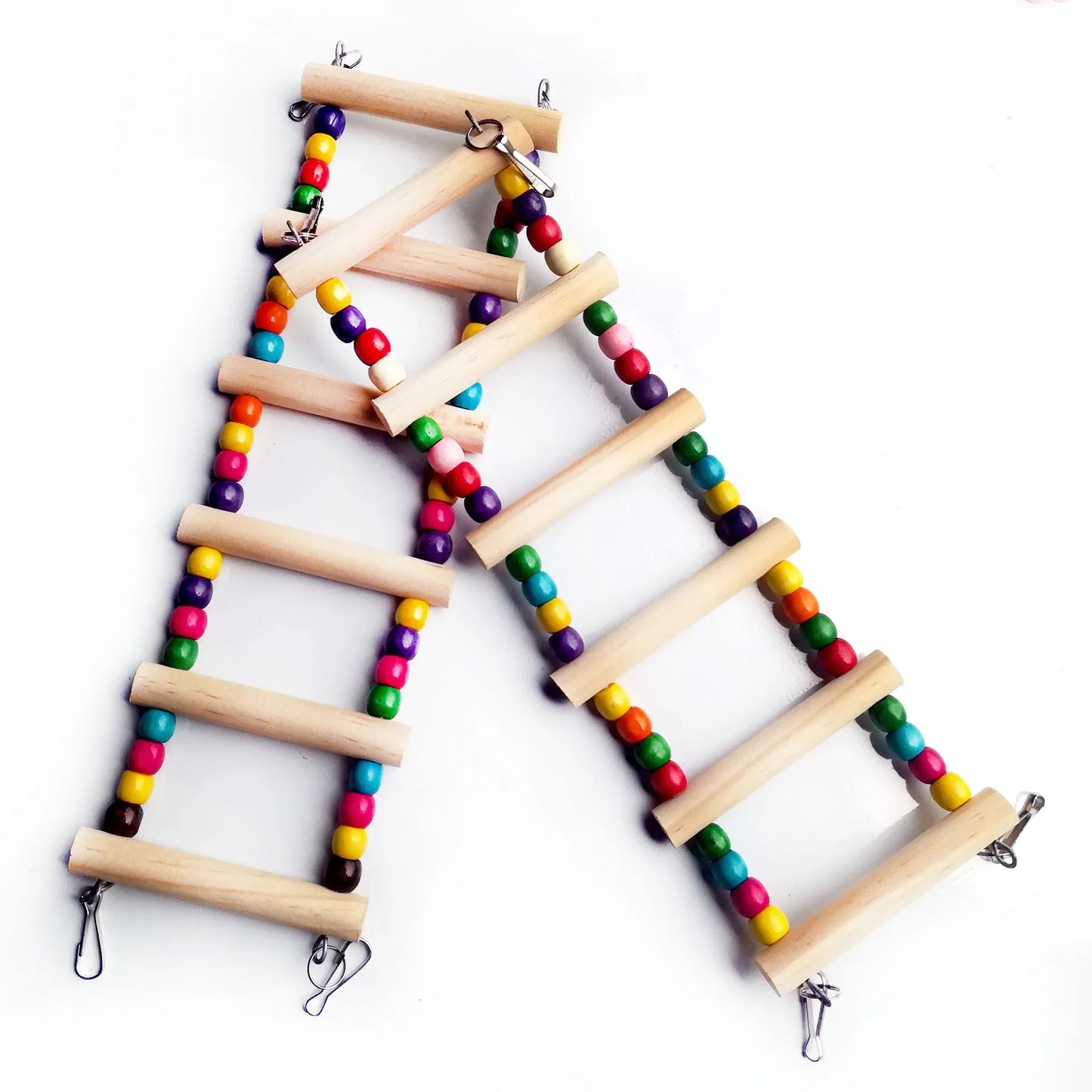 Houten klimladder voor papegaaien – 31–56 cm – met ophanghaken