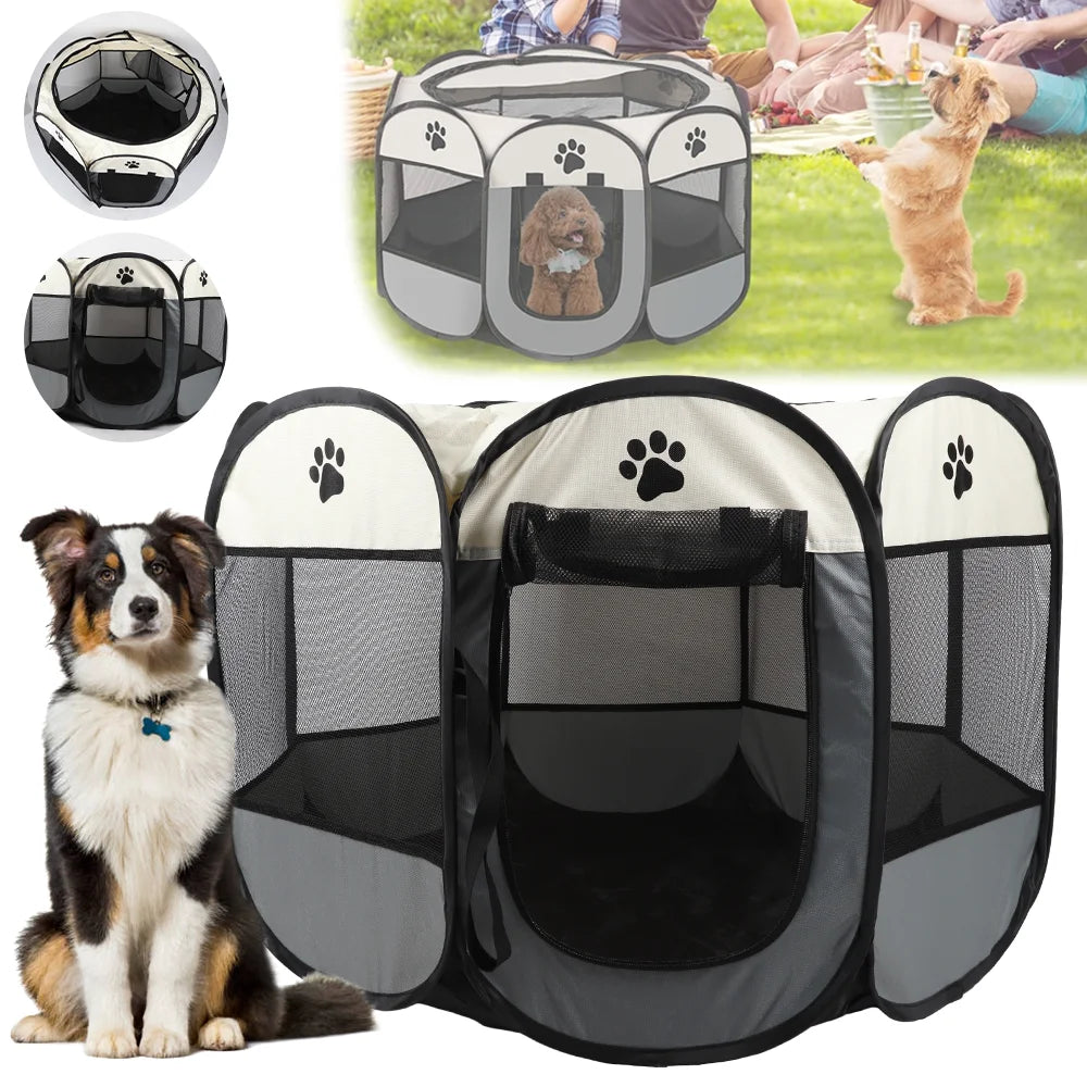 PETSFERA – Opvouwbare Achtzijdige Dierenkooi & Tent