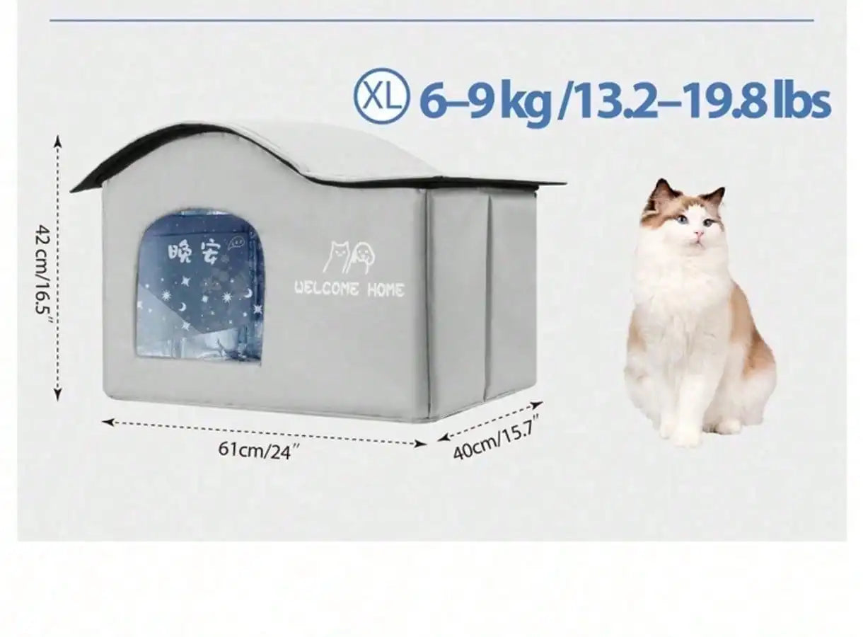 ThermaKool Opvouwbaar Isolerend Kattenhuis – 2-in-1 Verkoelend & Verwarmend met Ijspacks & Keerbaar Matras