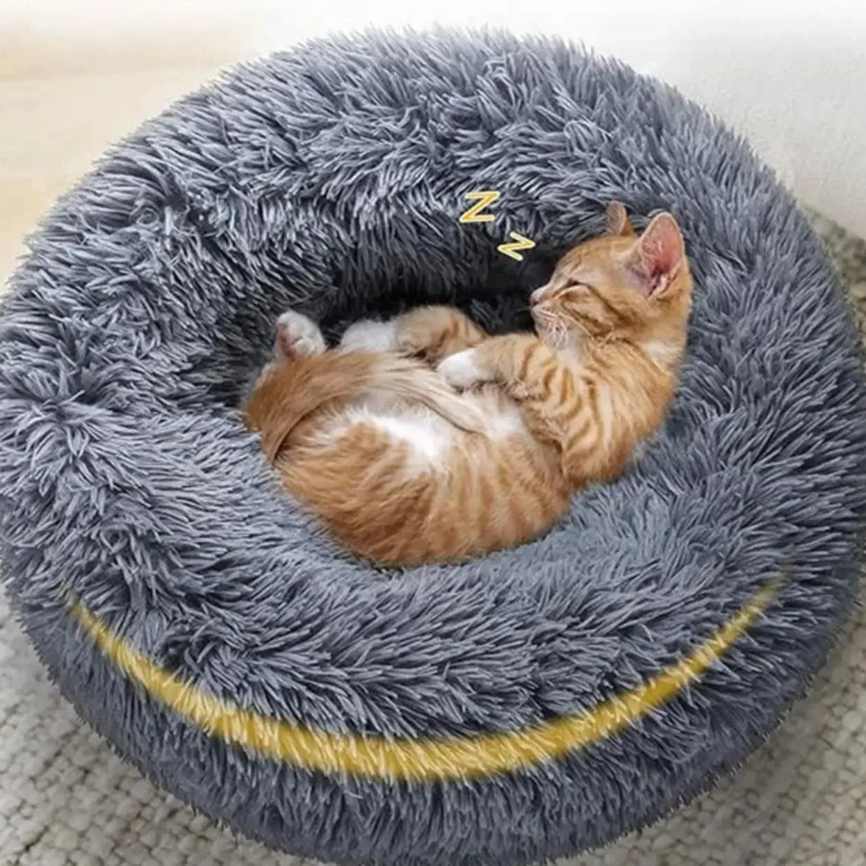 Ronde Huisdierenmand Pluche – Zachte Mand voor Hond of Kat (40–90cm)
