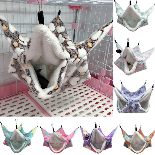 SnuggleNest Dubbele Pluche Knaagdier Hangmat