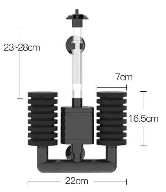 AquaSilent Stil Aquariumfilter | Biochemische Sponsfilter voor Viskom & Garnalenpoel
