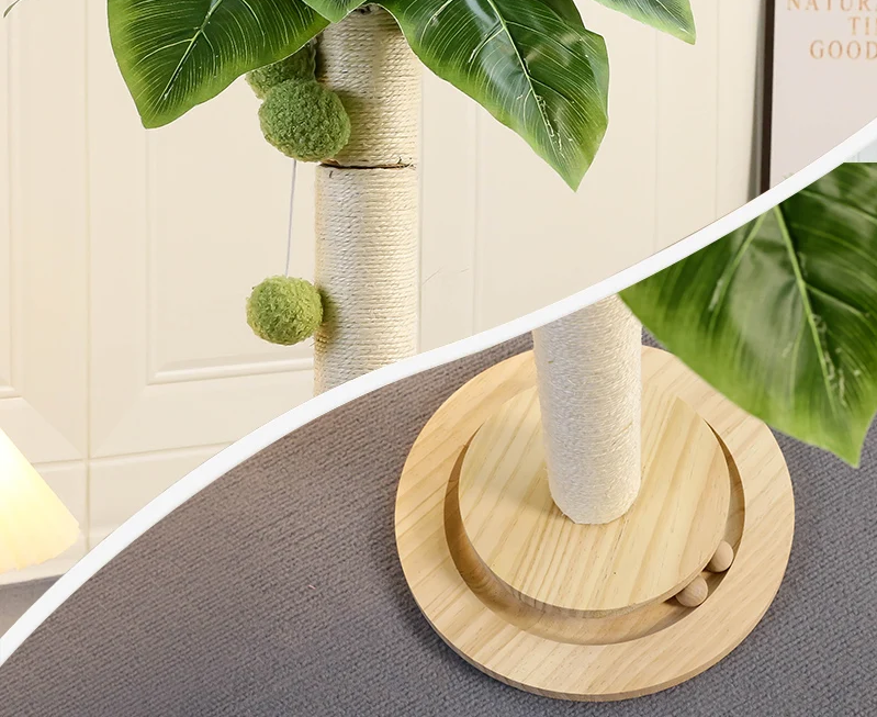 KlimPaws Sisal Speelkrabpaal met Hangballen en Houten Balbaan