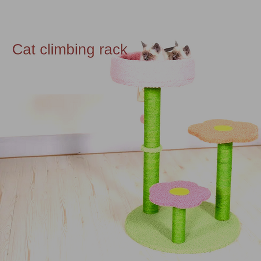 KlimPaws BloomNest Krabpaal met Springplatform en Bloemvormig Kattennest
