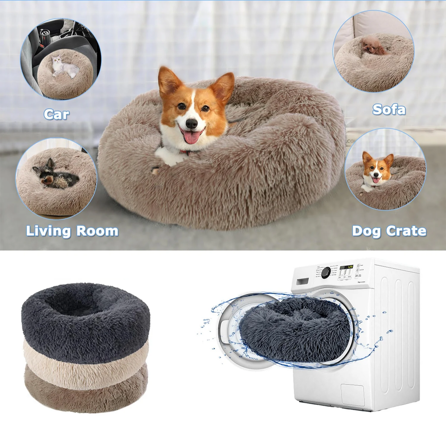 SnugNest Luxe Ronde Huisdiermand