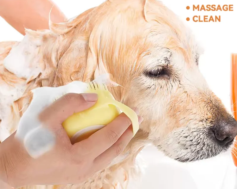 LuxePaws Silicone Pet Massage & Bath Brush