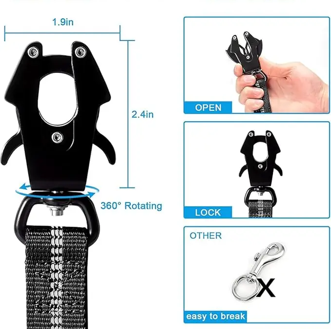 TACTIGRIP Reflecterende Schokabsorberende Hondenriem met Autogordel – Voor Krachtige en Actieve Honden