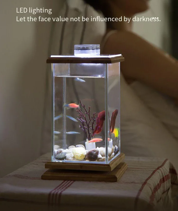 AquaGlow LED Cilindrisch Mini Aquarium