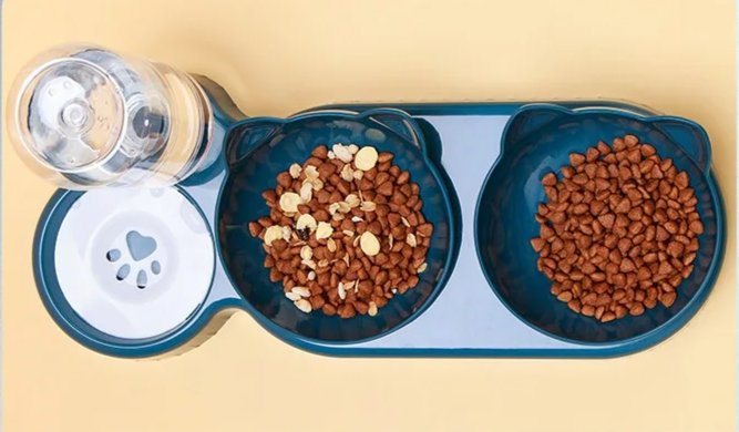 Drink & Eat 3-in-1 Kattenvoerbak Set met Waterdispenser