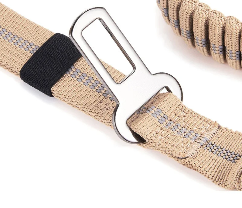 TACTIGRIP Reflecterende Schokabsorberende Hondenriem met Autogordel – Voor Krachtige en Actieve Honden