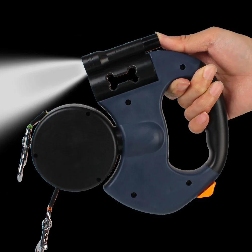 DuoWalk 3M Automatische Hondenriem met Zaklamp & Poepzakhouder