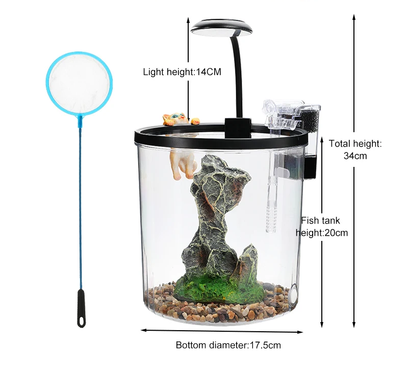 EcoFlow Kleine Ronde Vissenkom met Zuurstofrijk Water
