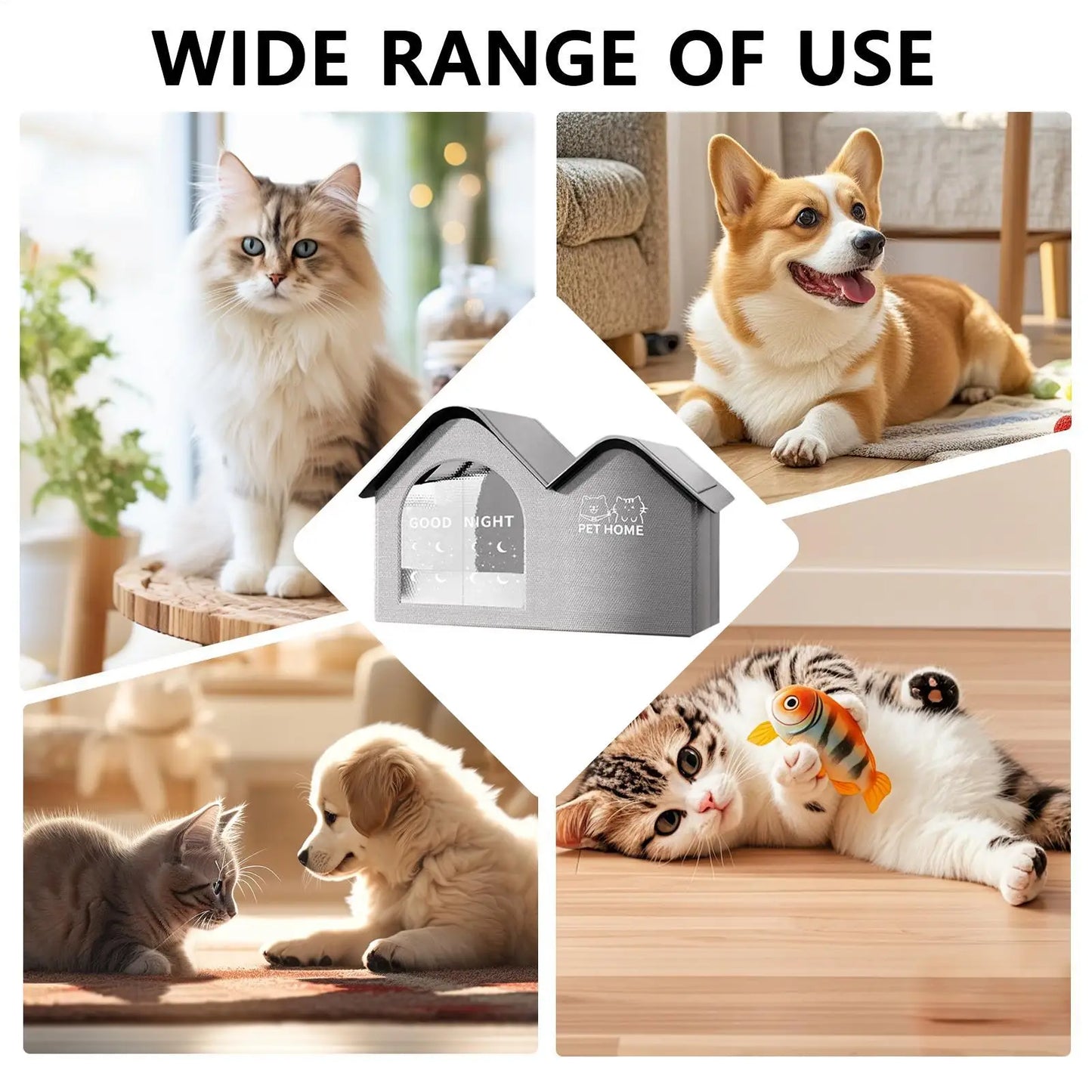 ThermaKool Opvouwbaar Isolerend Kattenhuis – 2-in-1 Verkoelend & Verwarmend met Ijspacks & Keerbaar Matras