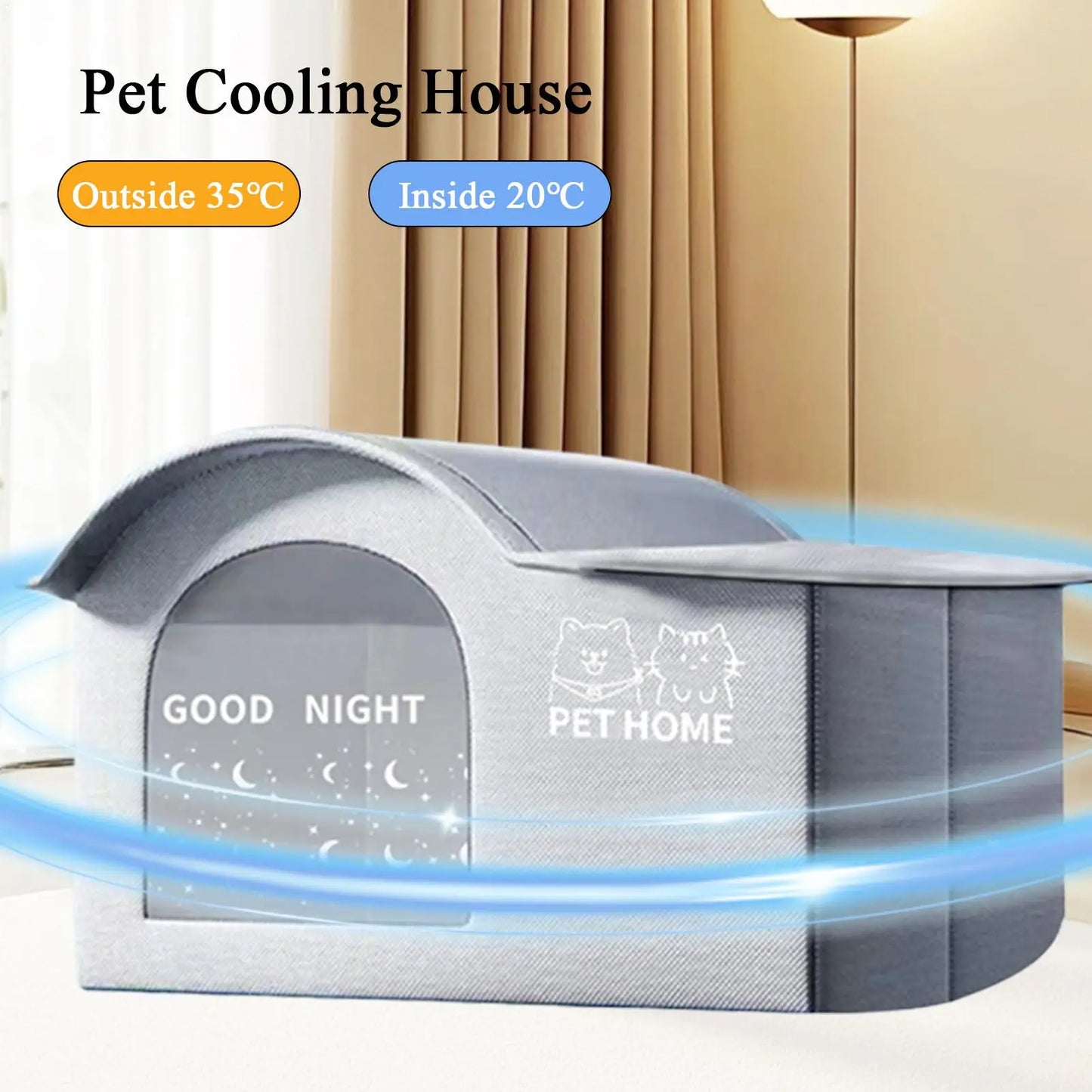 ThermaKool Opvouwbaar Isolerend Kattenhuis – 2-in-1 Verkoelend & Verwarmend met Ijspacks & Keerbaar Matras