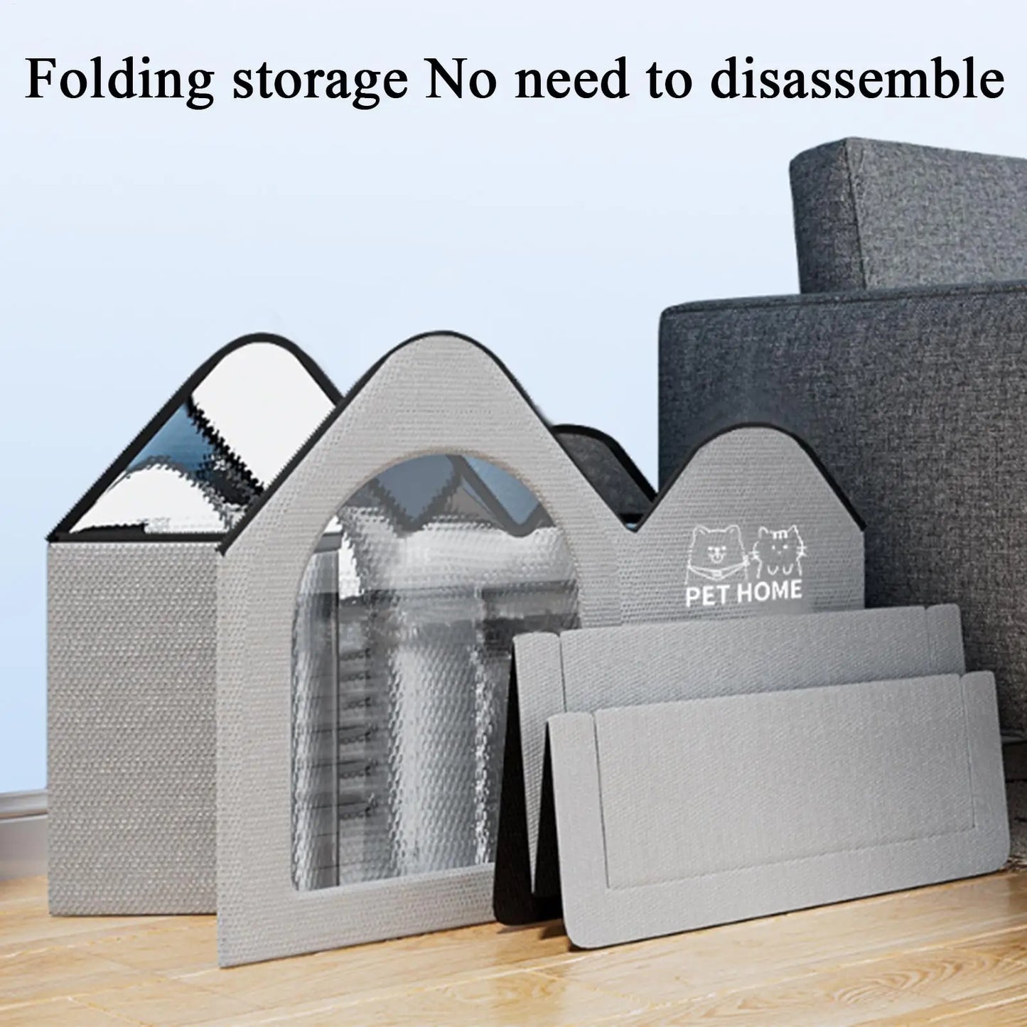 ThermaKool Opvouwbaar Isolerend Kattenhuis – 2-in-1 Verkoelend & Verwarmend met Ijspacks & Keerbaar Matras